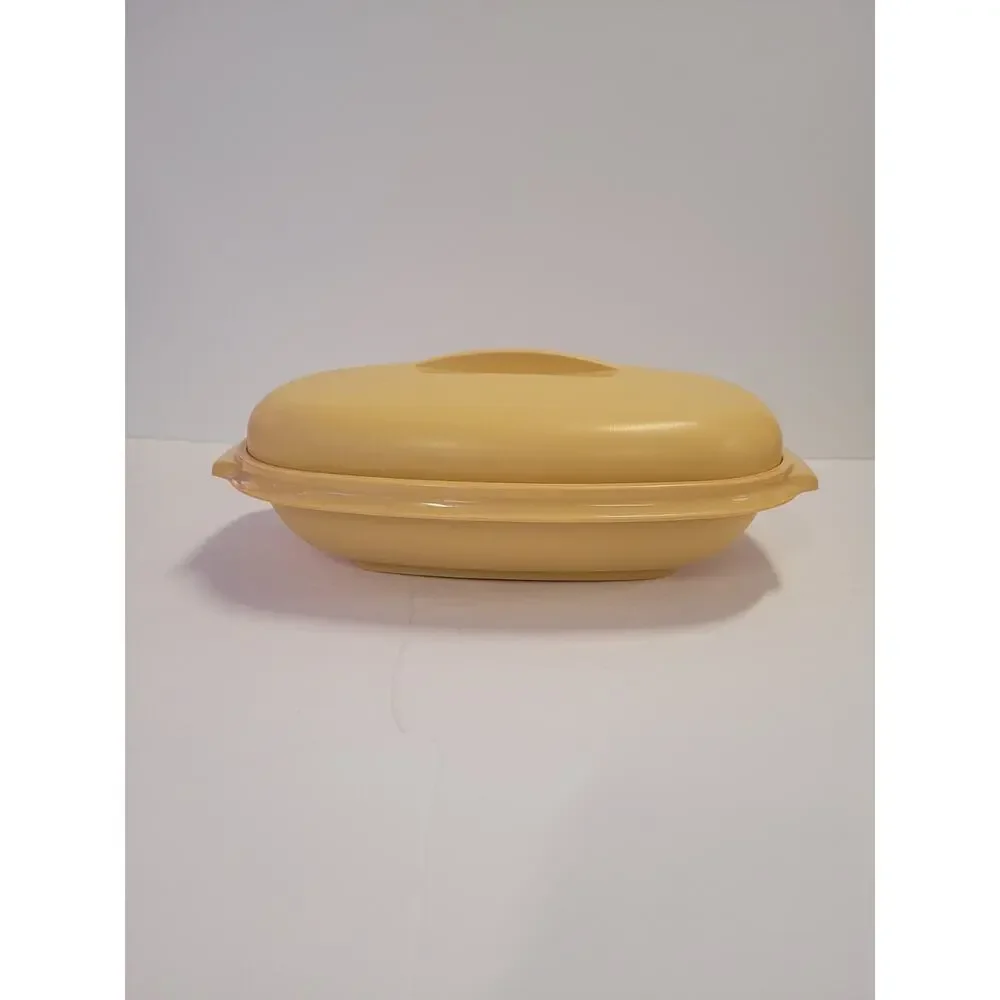 Tupperware Microwave Steamer Cooker Vintage Harvest Gold NO BASKET/DIVIDER